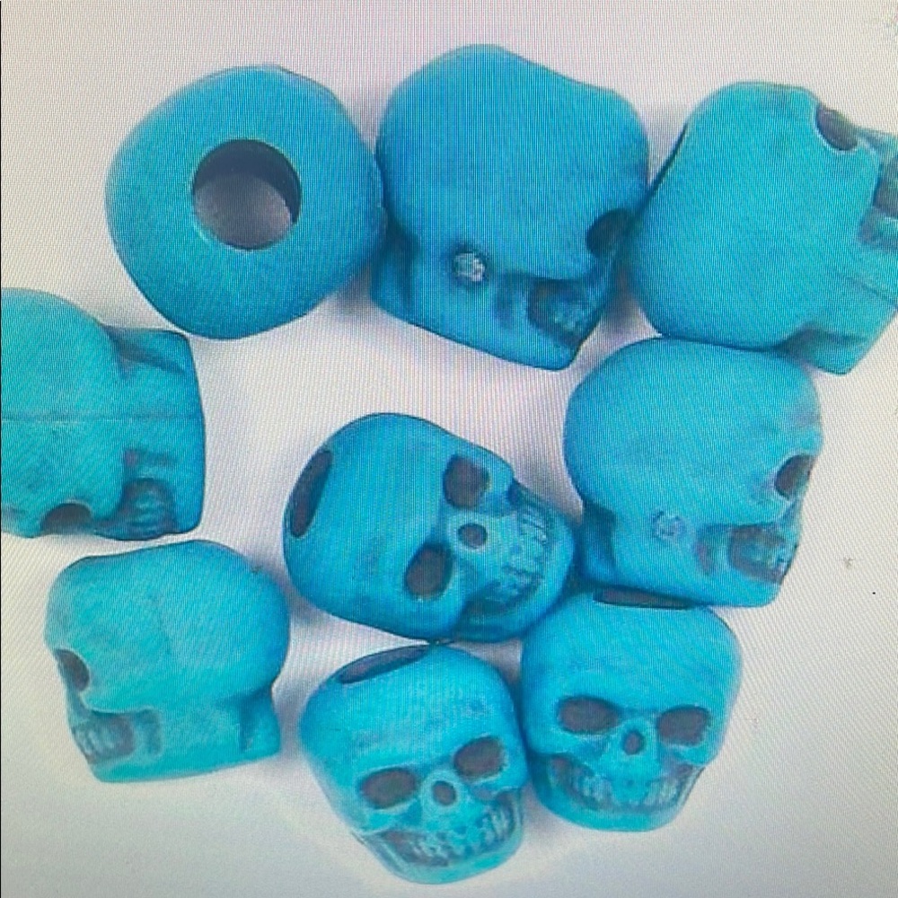 Vibrant Blue Skull Beads for Bold Jewelry Designs